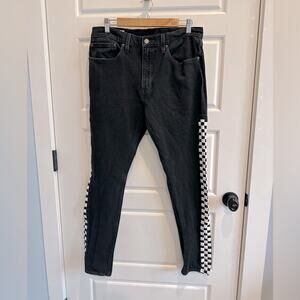 Levi’s Men’s 512 slim taper jeans Black Checkerboard Side Print 34x32